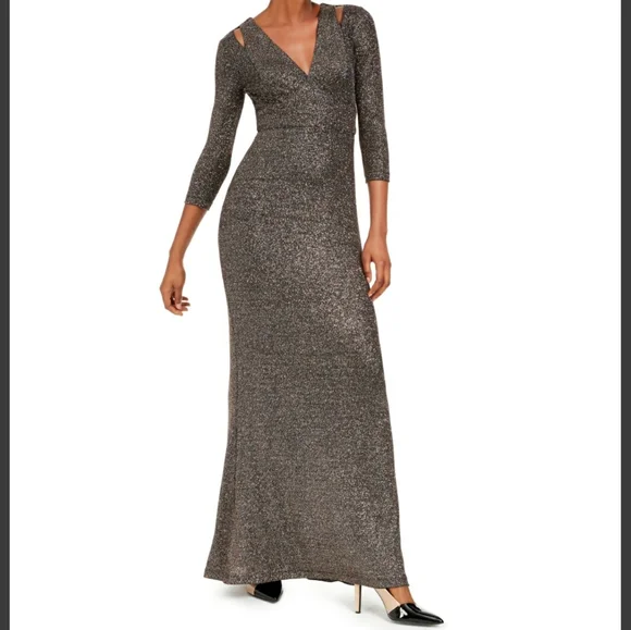 green emerald velvet dress Calvin Klein Womens Sequin Long Sleeve Dress – ShopCGX main image 1